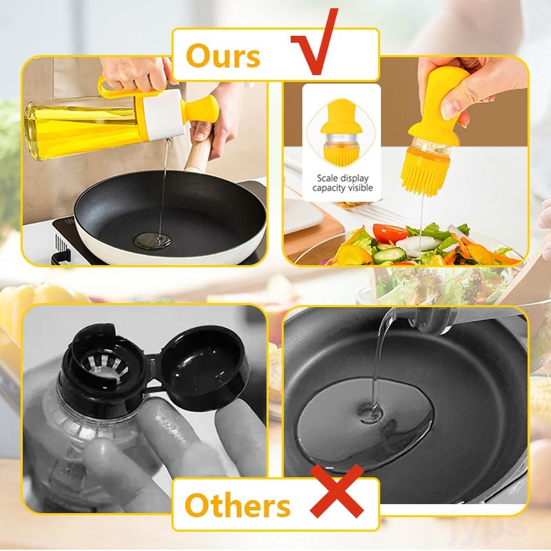 🫒 2-in-1 Oil Dispenser Bottle with Brush (550ML)