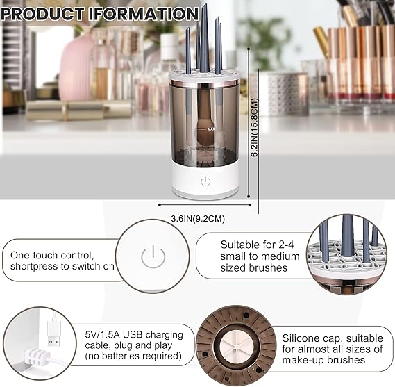 Automatic Multi MakeUp Brush Cleaner