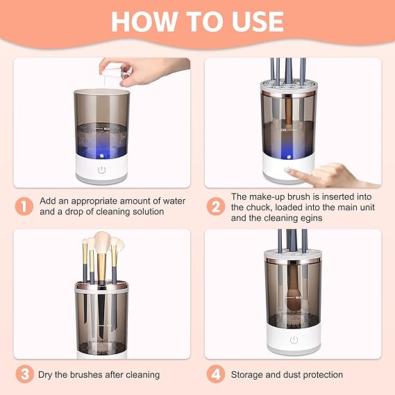 Automatic Multi MakeUp Brush Cleaner