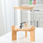 🍹 Glass Beverage Dispenser with Wooden Stand (3L)