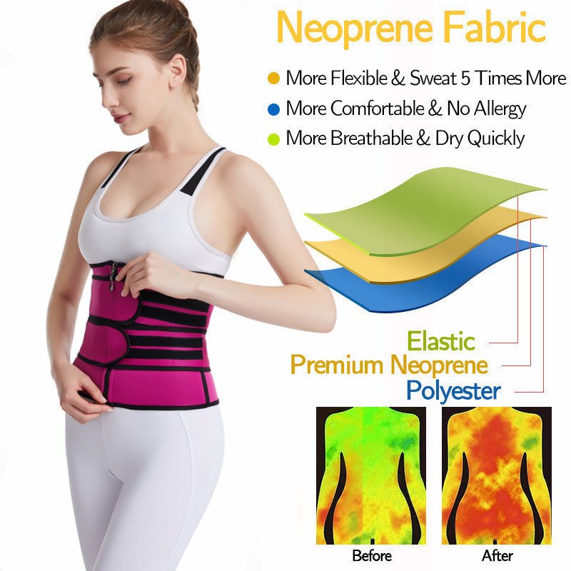 High Waist Body Shaper for Women – Sweat Belt Waist Trainer with Tummy Control