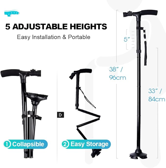 🦯 Foldable Walking Cane (Portable Support Stick)