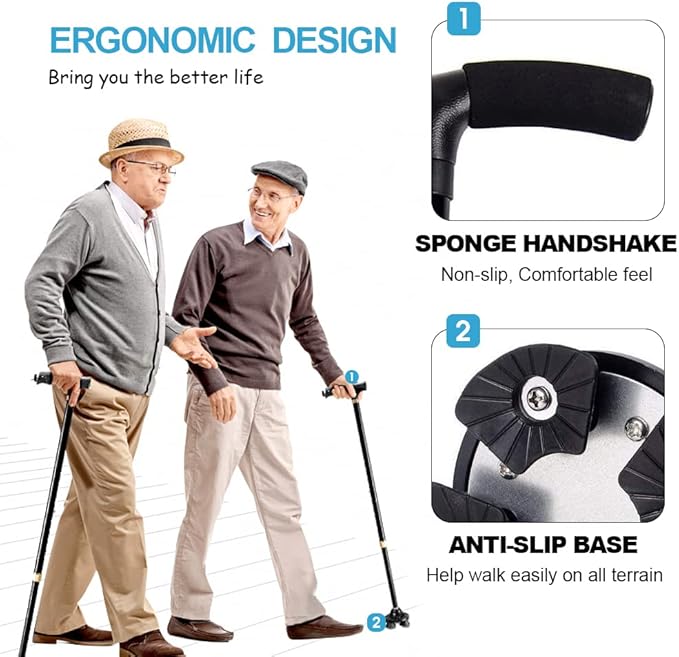 🦯 Foldable Walking Cane (Portable Support Stick)