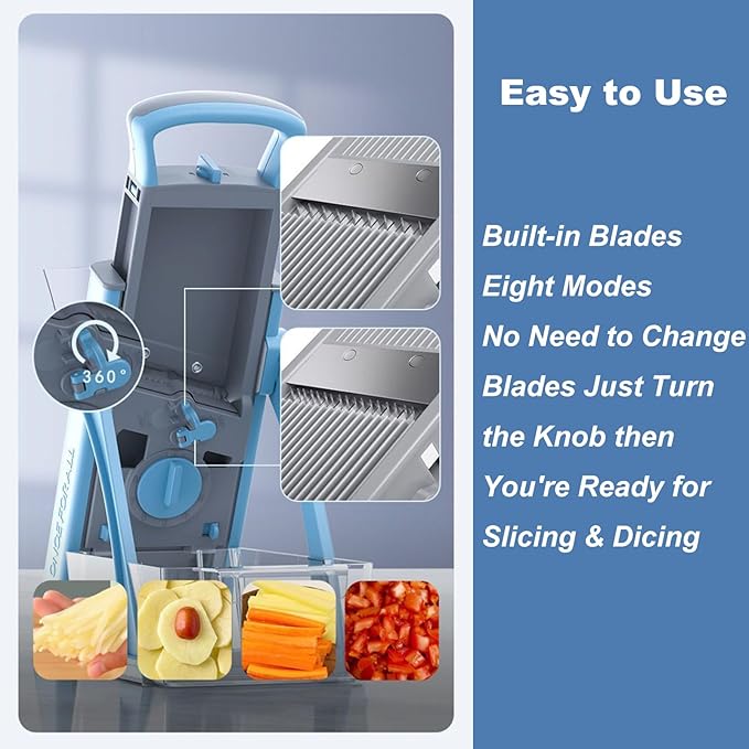 🥗 Multi-Function Vegetable Cutter with Storage Box