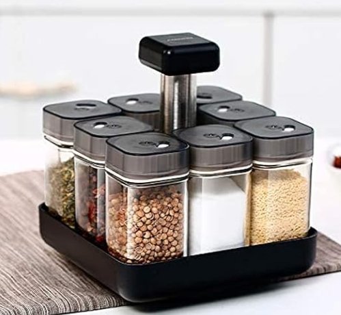 🌶️ Revolving Spice Rack (9-Piece Set