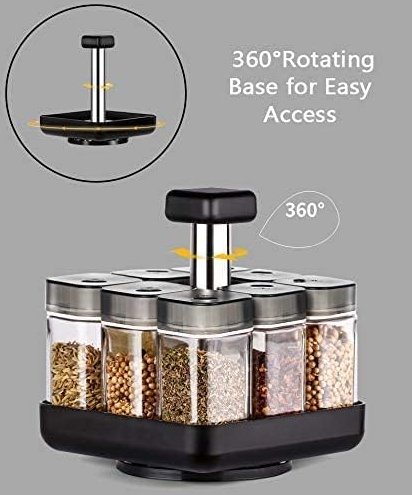 🌶️ Revolving Spice Rack (9-Piece Set