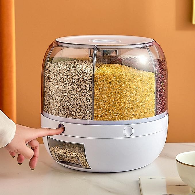 🍚 Rotating Food Storage Dispenser (Multi-Grain Container)